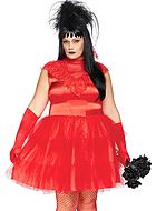 Lydia Deetz from Beetlejuice, costume dress, satin, lace overlay, tulle skirt, S to 4XL